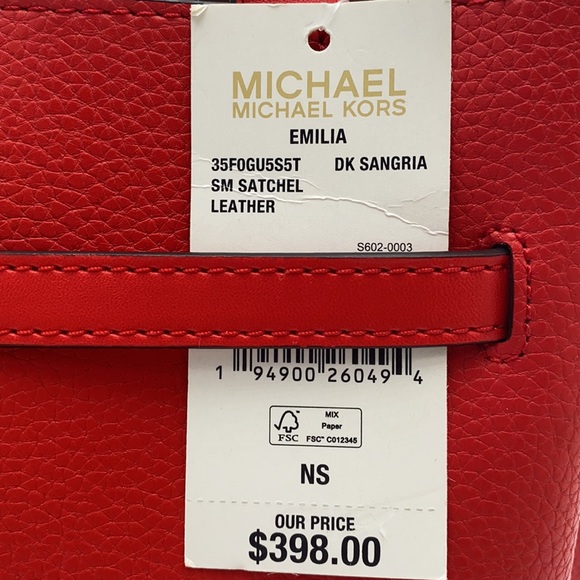 MICHAEL KORS EMILIA SMALL SATCHEL 
 DARK SANGRIA - Picture 16 of 16